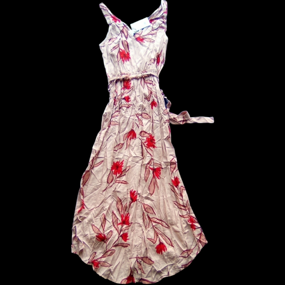 Floral Pink and Red Women's Dress